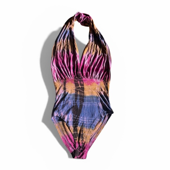 Tops - Sustainably made Tie-Dye Halter Bodysuit/swimsuit